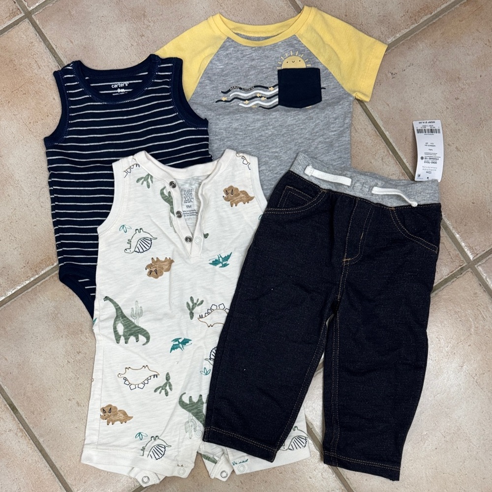 Carter's Navy and Yellow Baby Outfit Set